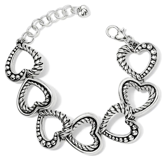 Brighton Connected by Love Bracelet heart charm silver plated - Picture 1 of 8